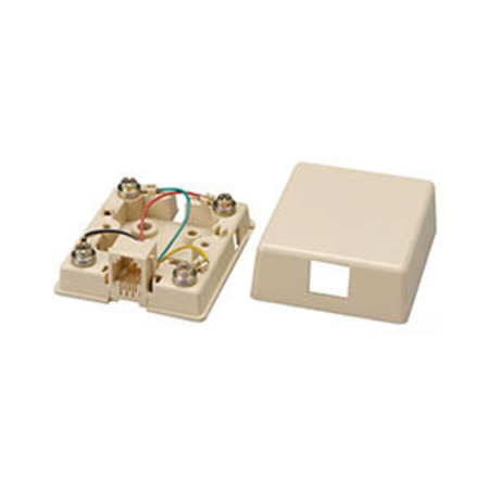 ALLEN TEL Modular Surface Jack, 4-Conductor, Ivory AT468-4